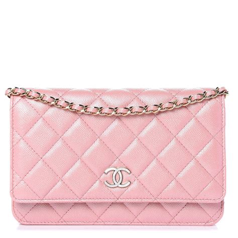 chanel wallet on chain dark pink